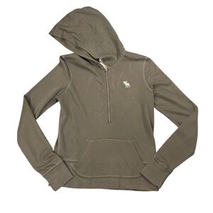 Abercrombie & Fitch y2k Dark Brown Full-Zip Moose Logo Hoodie Size XL